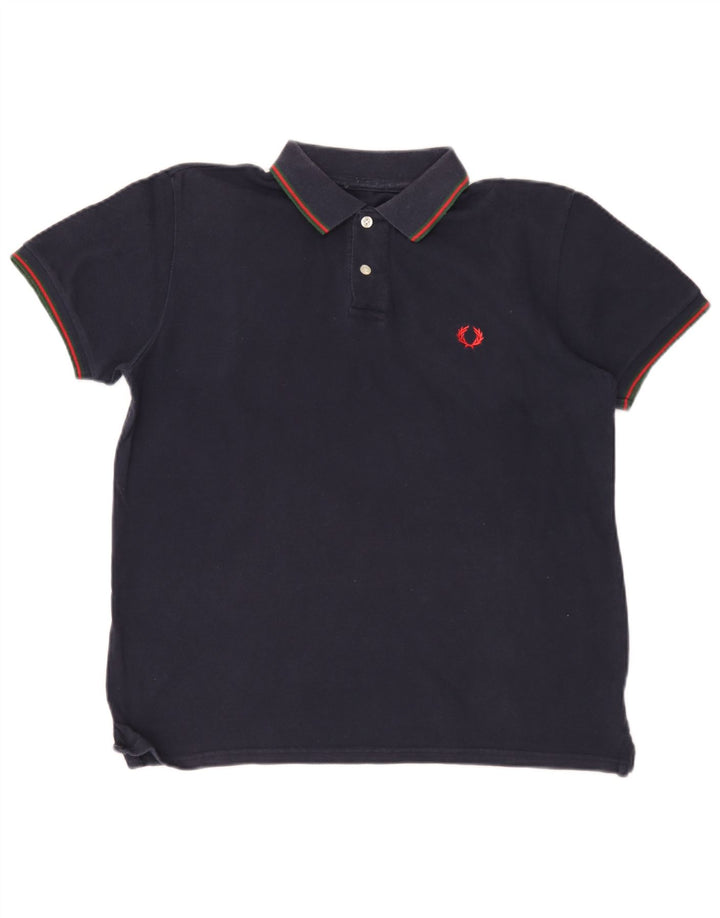 Fred Perry Mens Polo Shirt Medium Navy Blue Cotton