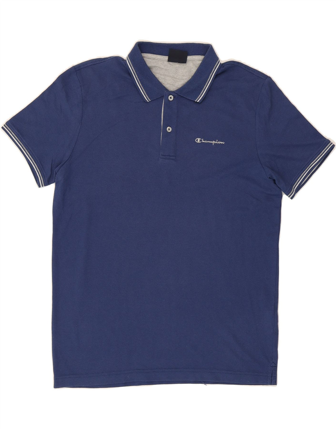 CHAMPION Mens Polo Shirt Medium Navy Blue Cotton Vintage Champion and Second-Hand Champion from Messina Hembry 
