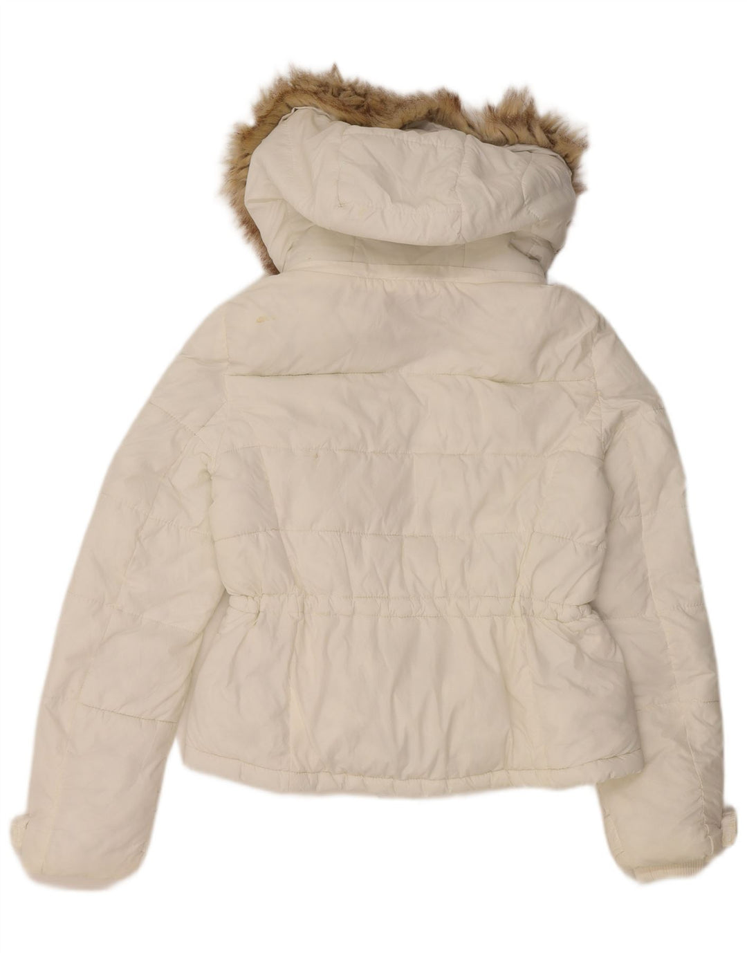 Zara Womens Hooded Padded Jacket UK 10 Small White Polyamide