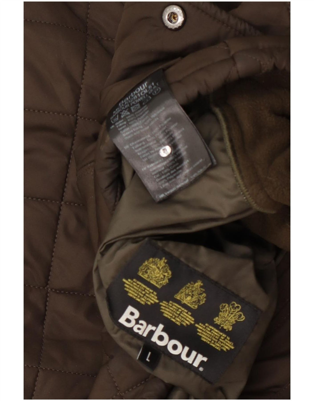 Giacca trapuntata da uomo Barbour UK 40 grande poliestere kaki