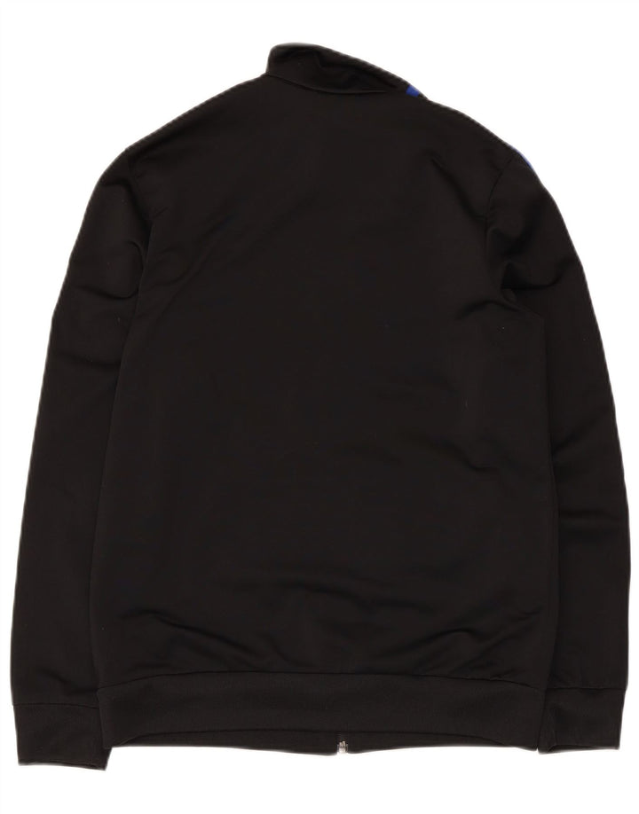 Adidas Boys Graphic Tracksuit Top Jacket 13-14 Years Black Polyester