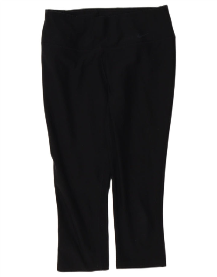 NIKE Womens Dri Fit Capri Leggings UK 12 Medium  Black