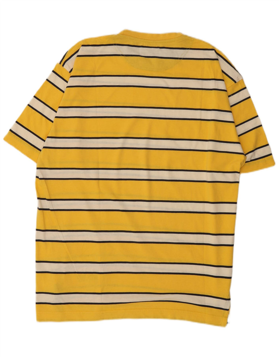 Massimo Dutti Mens T-Shirt Top XL Yellow Striped