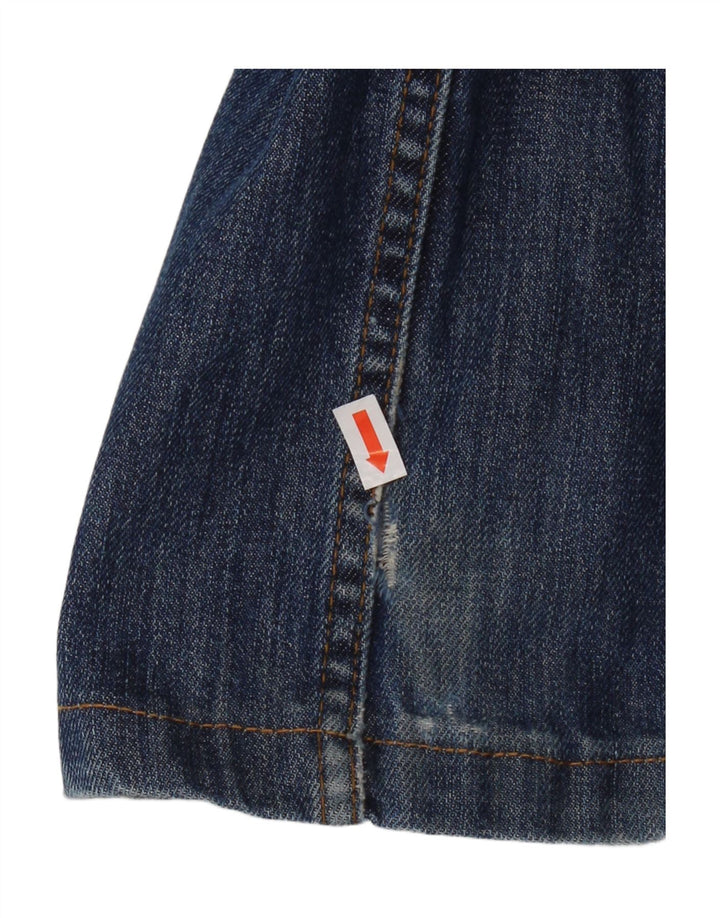 Massimo Dutti Mens Distressed Straight Jeans EU 42 Large W32 L29 Blue