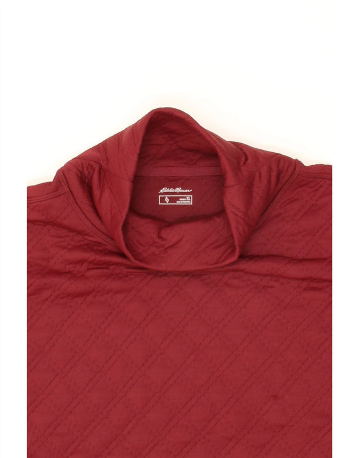 EDDIE BAUER Womens Sweatshirt Jumper UK 18 XL Red Argyle/Diamond Polyester Vintage Eddie Bauer and Second-Hand Eddie Bauer from Messina Hembry 