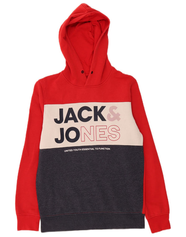 Jack & Jones Mens Graphic Hoodie Jumper Small Multicoloured Colourblock