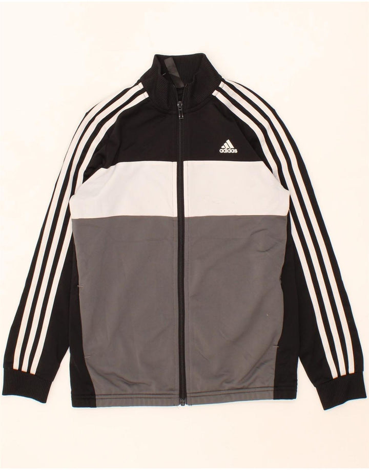 ADIDAS Boys Tracksuit Top Jacket 11-12 Years Black Colourblock Polyester Vintage Adidas and Second-Hand Adidas from Messina Hembry 