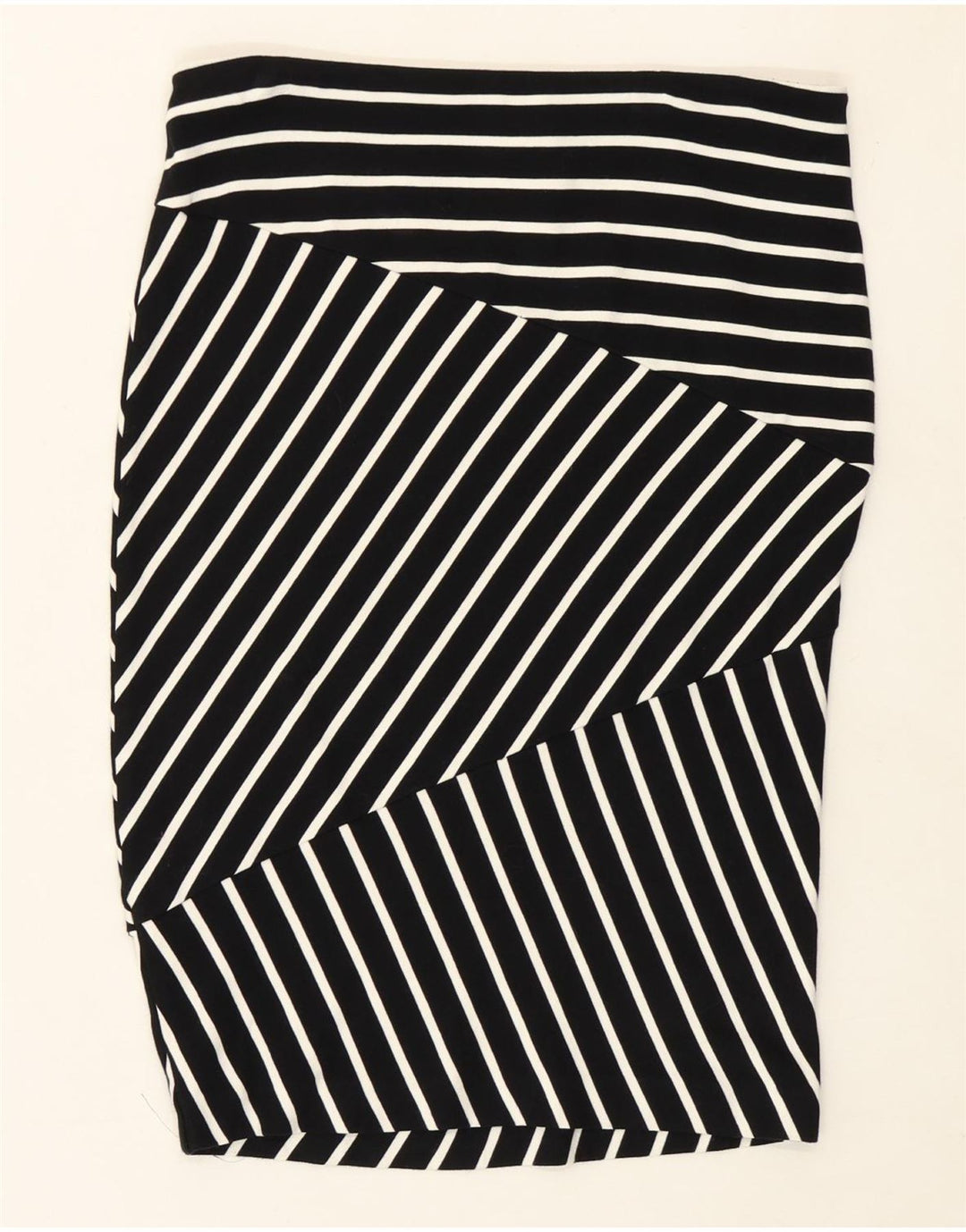 MOSSIMO Womens Straight Skirt Medium W30 Black Striped Rayon Vintage Mossimo and Second-Hand Mossimo from Messina Hembry 