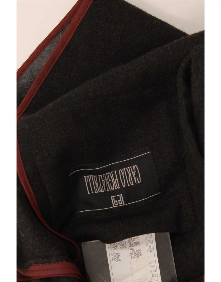Carlo Pignatelli Mens 4 Button Blazer Jacket UK 36 Small Black Wool