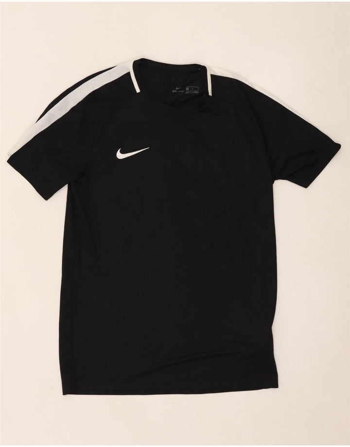 T-shirt Nike da uomo Dri Fit, top in poliestere color block medio nero