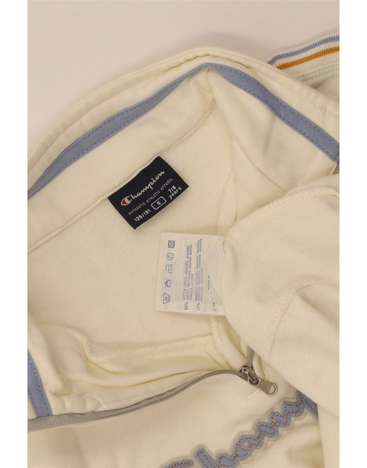 Champion Boys Graphic Sweatshirt Jumper 7-8 Years Small White Striped