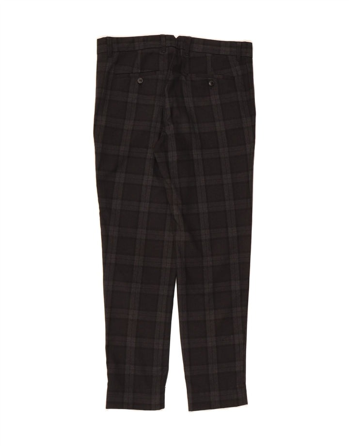 PIER ONE Mens Slim Casual Trousers W32 L28 Grey Check Polyester Vintage Pier One and Second-Hand Pier One from Messina Hembry 