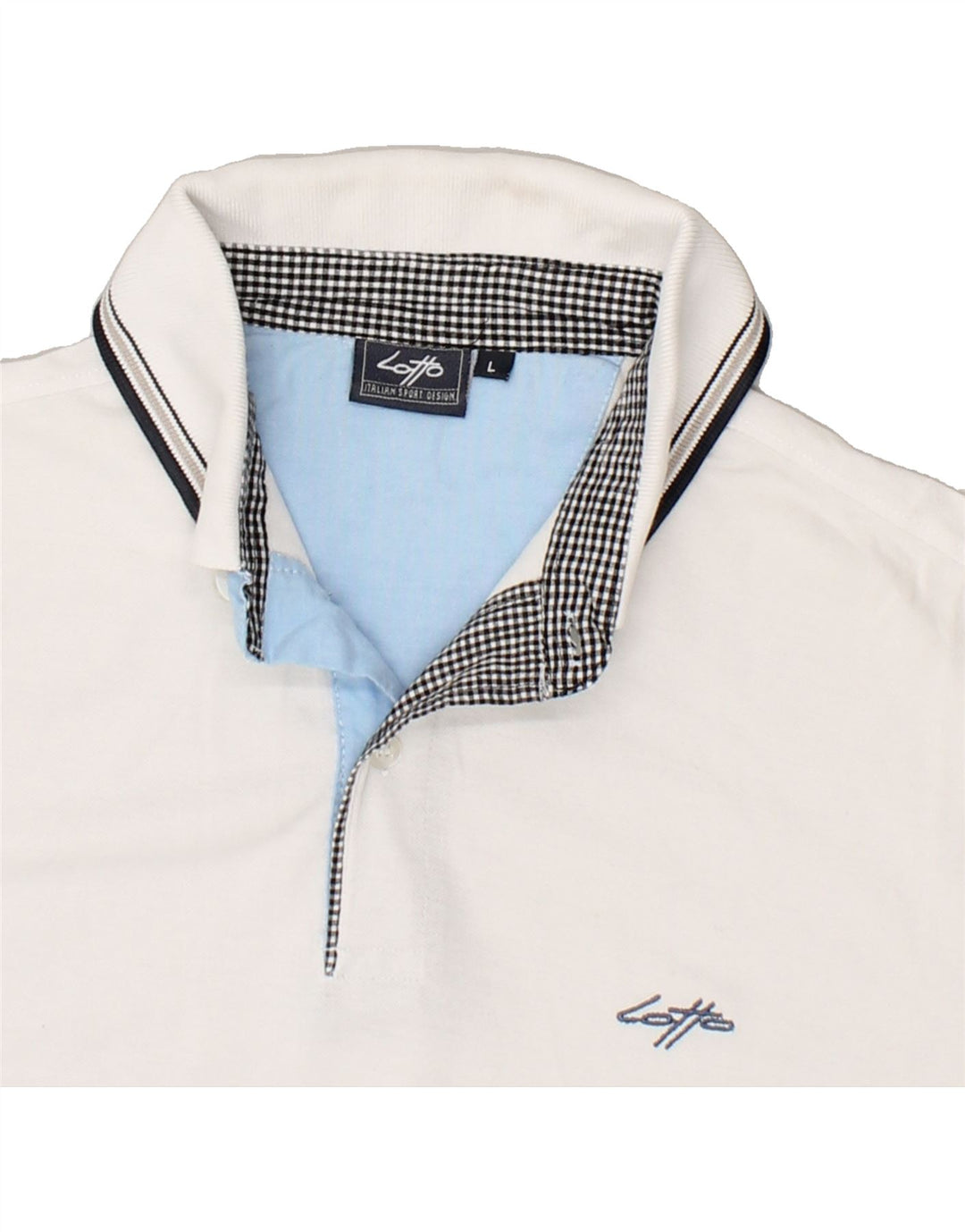 LOTTO Mens Polo Shirt Large White Cotton Vintage Lotto and Second-Hand Lotto from Messina Hembry 