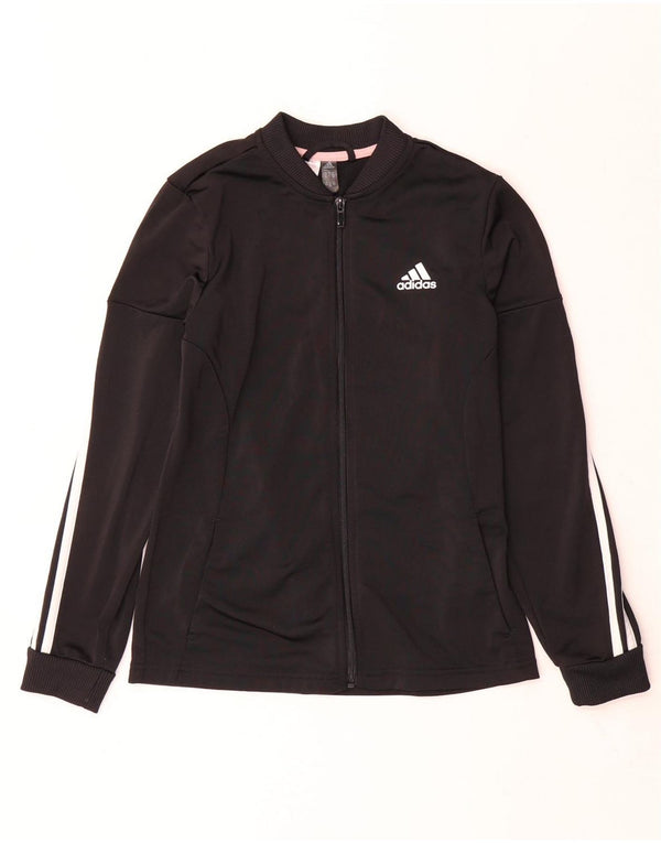 Giacca Top della tuta da ragazza Adidas 11-12 anni in poliestere nero