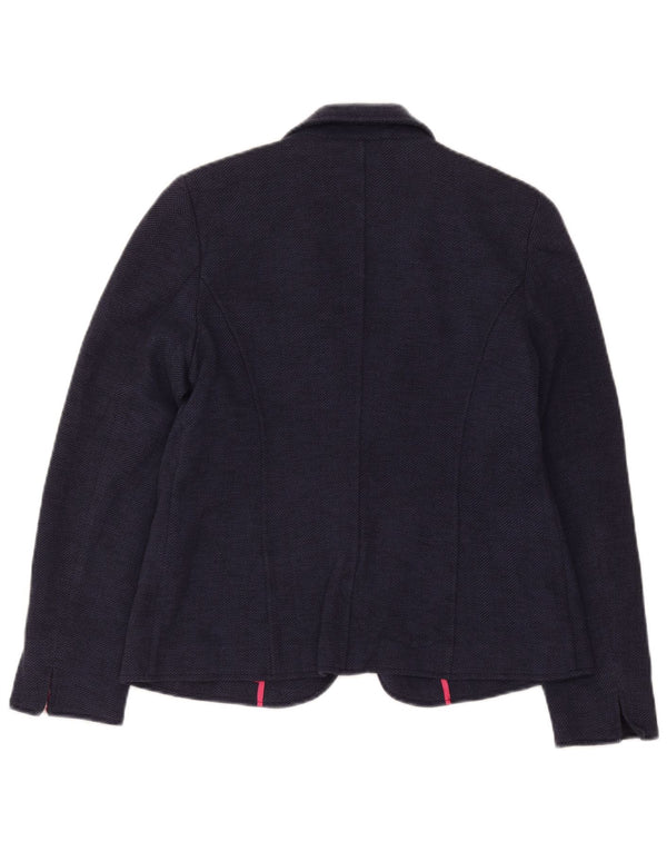 Joules Damen-Blazerjacke mit 1 Knopf, Gr. 14, Marineblau, Fischgrätenmuster