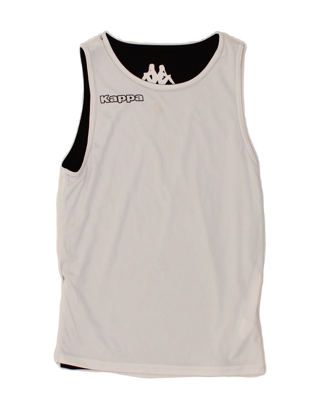 KAPPA Womens Reversible Vest Top UK 10 Small Black Colourblock Polyester Vintage Kappa and Second-Hand Kappa from Messina Hembry 