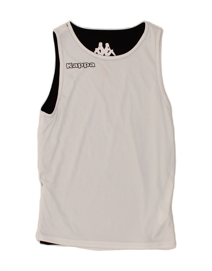 KAPPA Womens Reversible Vest Top UK 10 Small Black Colourblock Polyester Vintage Kappa and Second-Hand Kappa from Messina Hembry 
