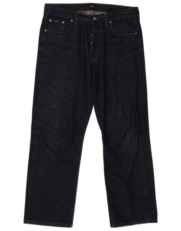 Hugo Boss Womens Straight Jeans W36 L30 Navy Blue Cotton