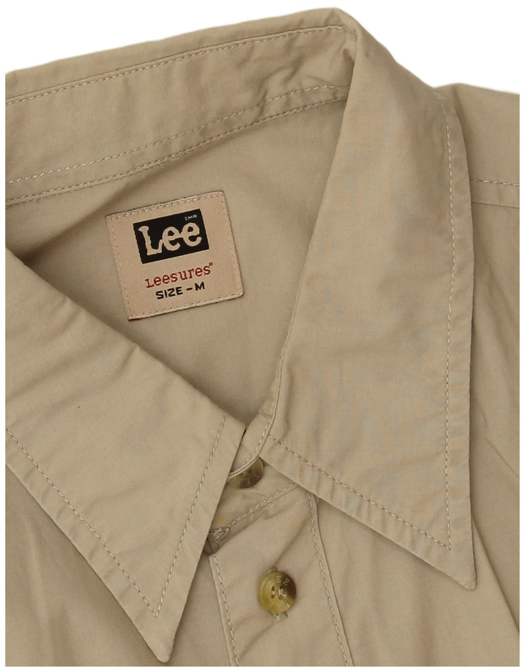 Lee Mens Shirt Medium Khaki Cotton