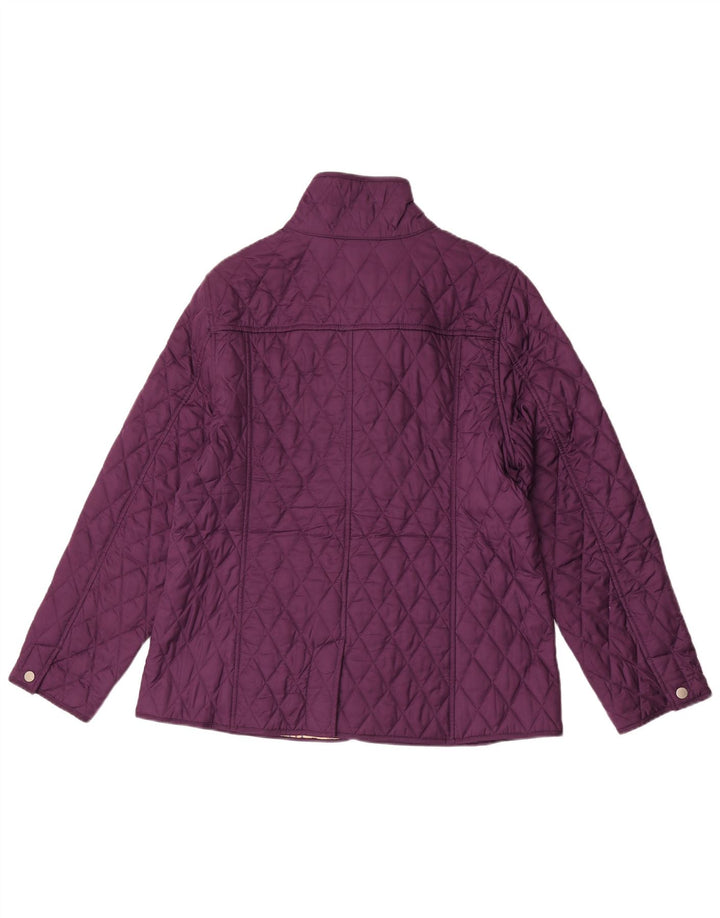 L.L.Bean Womens Quilted Jacket UK 14 Medium Purple Polyester