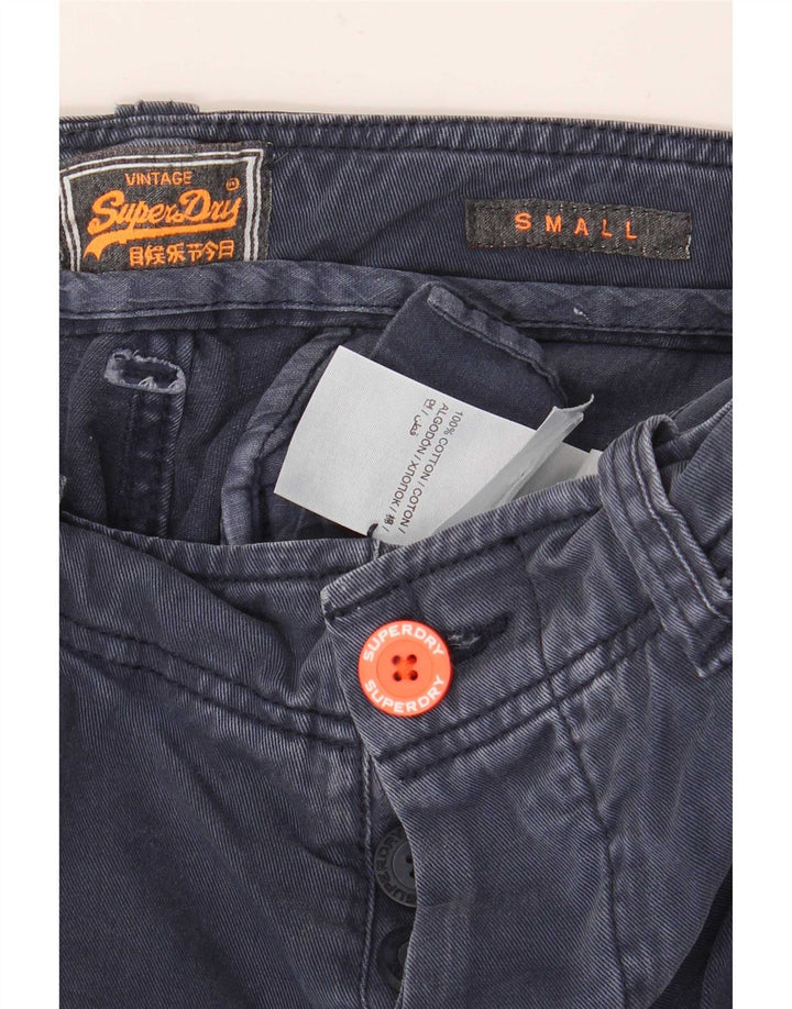 Superdry Mens Cargo Shorts Small W29 Navy Blue Cotton
