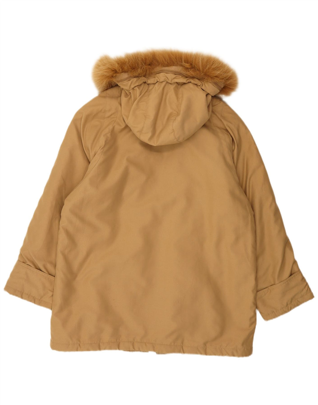 Cappotto autentico da donna con giacca a vento con cappuccio EU 46 XL Poliestere beige