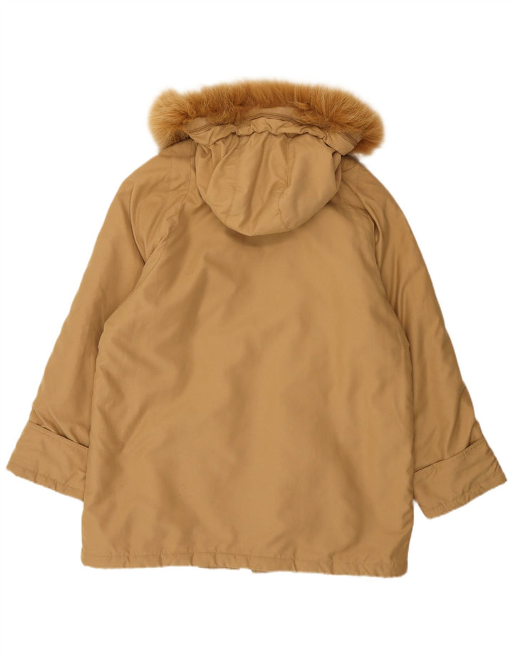 Cappotto autentico da donna con giacca a vento con cappuccio EU 46 XL Poliestere beige