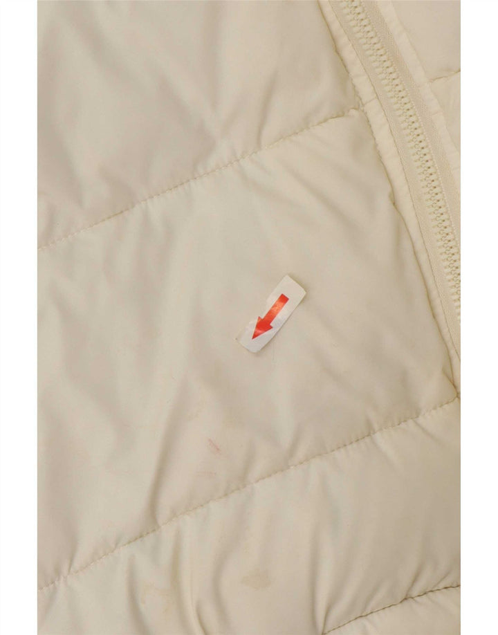 Ellesse Veste matelassée surdimensionnée à capuche pour femme UK 8 Small Off White