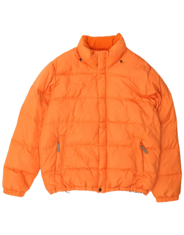 Benetton Herren Wattierte Jacke UK 40 Large Orange Polyamid