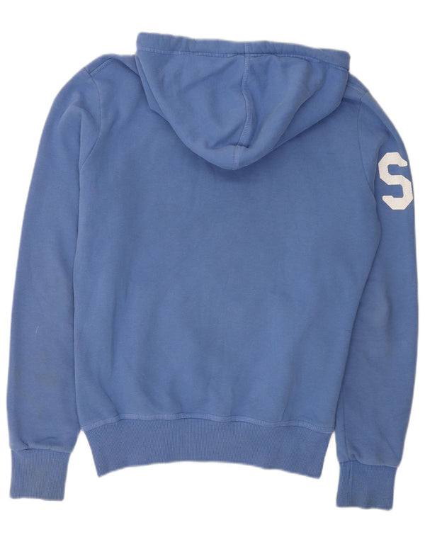 Superdry Mens Graphic Hoodie Jumper Medium Blue Cotton