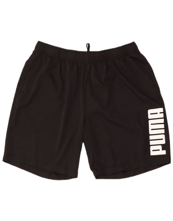 Puma Short de sport graphique pour homme 2XL Noir Polyester
