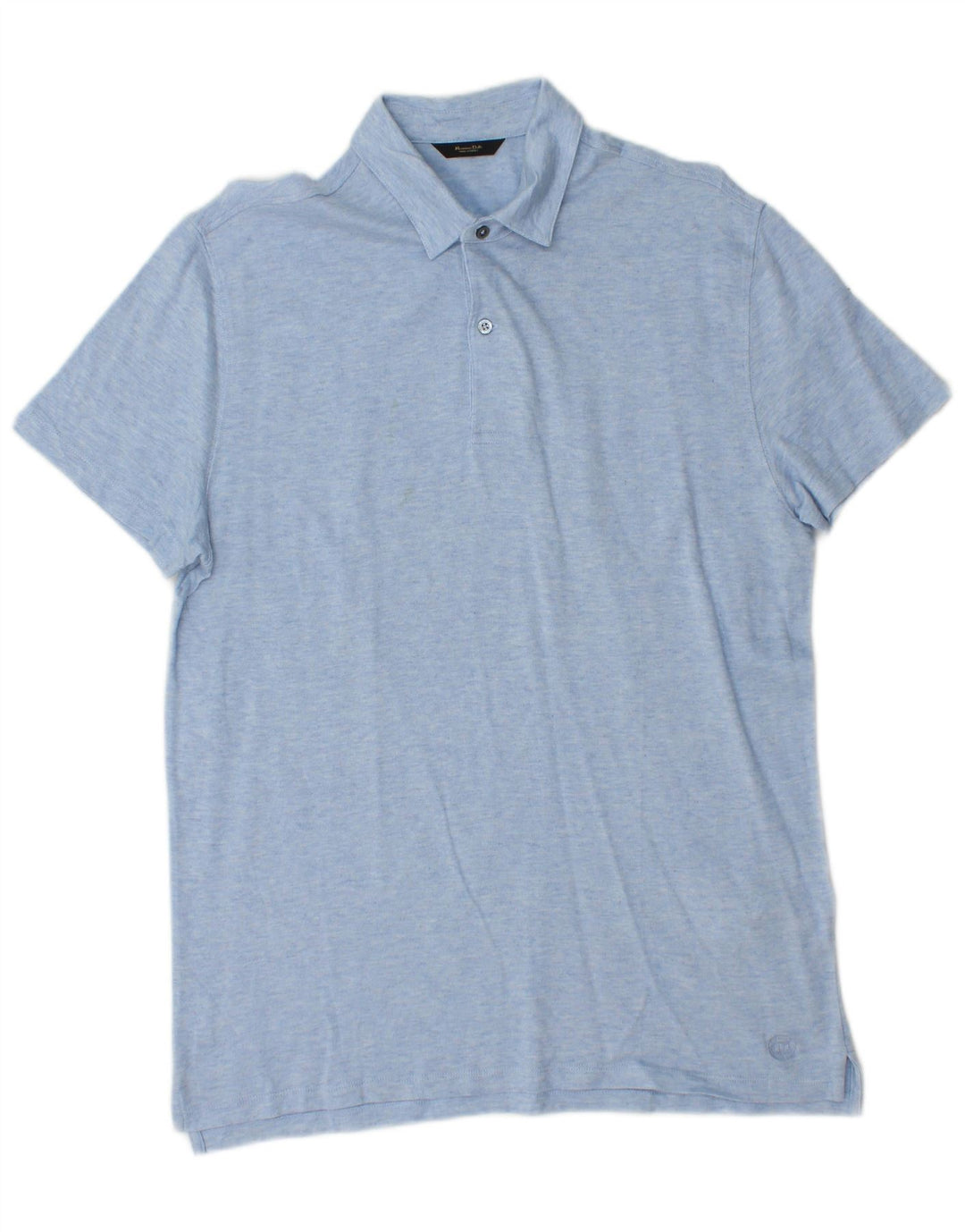 MASSIMO DUTTI Mens Polo Shirt Medium Blue Cotton