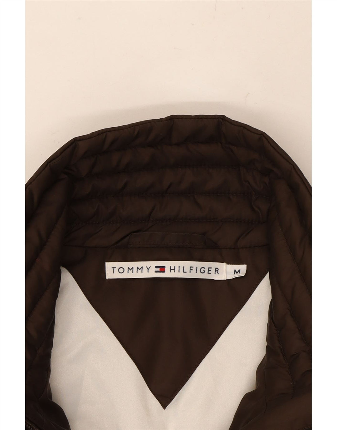 TOMMY HILFIGER Womens Padded Gilet UK 14 Medium Brown Polyester Vintage Tommy Hilfiger and Second-Hand Tommy Hilfiger from Messina Hembry 
