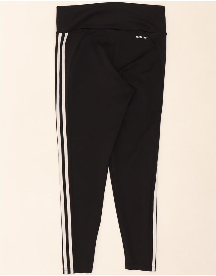 ADIDAS Womens Aeroready Leggings UK 12/14 Medium Black Polyester Vintage Adidas and Second-Hand Adidas from Messina Hembry 