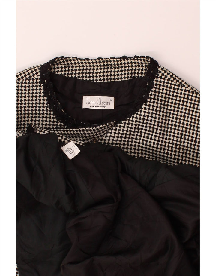 FIORI DI CHIARA Womens Longline Blazer Jacket IT 48 XL Black Classic Vintage Fiori di Chiara and Second-Hand Fiori di Chiara from Messina Hembry 