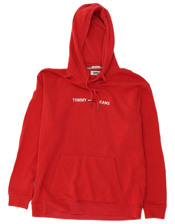 Tommy Hilfiger Pull à capuche graphique coupe décontractée pour homme, grand coton rouge