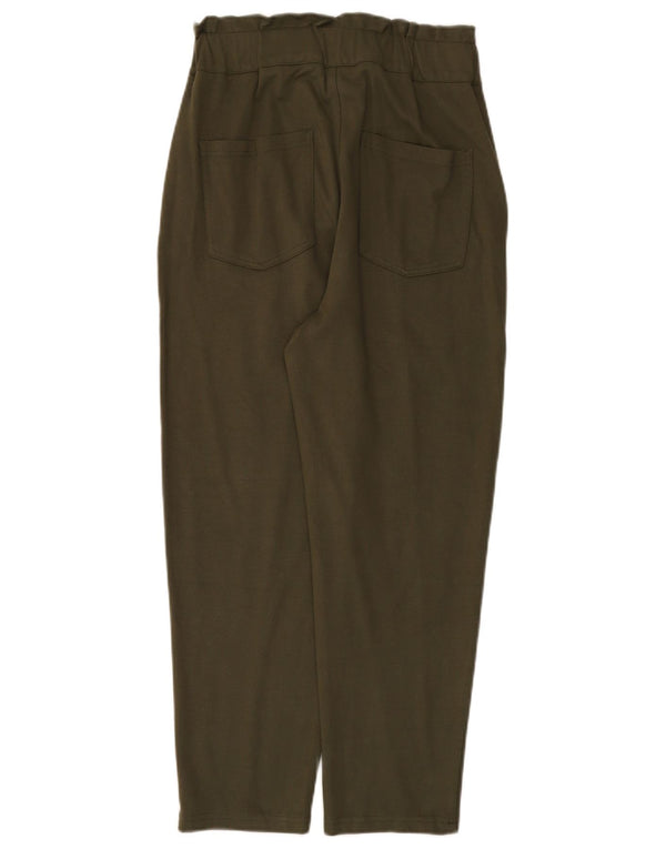 Zara Womens High Waist Tapered Cropped Trousers Medium W28 L25 Khaki
