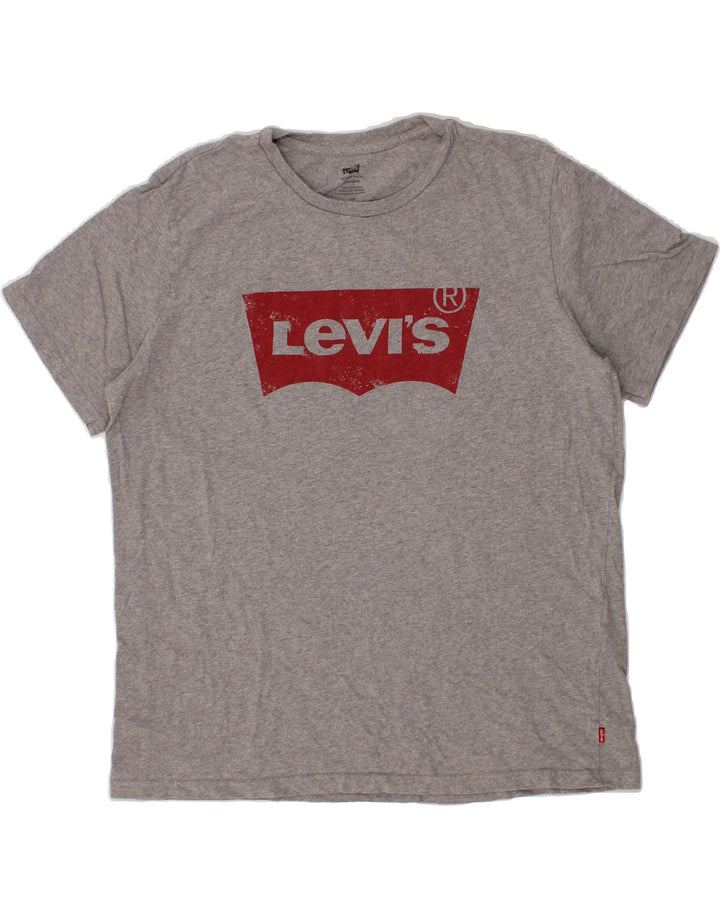 LEVI'S Mens Graphic T-Shirt Top Large Grey Cotton Vintage Levi's and Second-Hand Levi's from Messina Hembry 