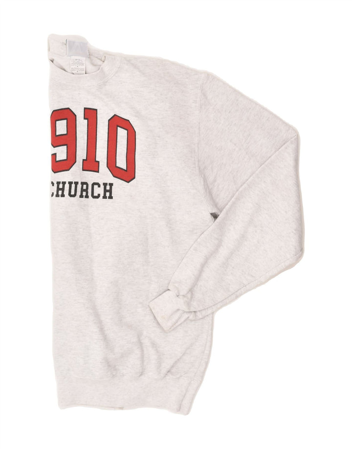 CHAMPION Mens Graphic Sweatshirt Jumper Medium Grey Cotton Vintage Champion and Second-Hand Champion from Messina Hembry 