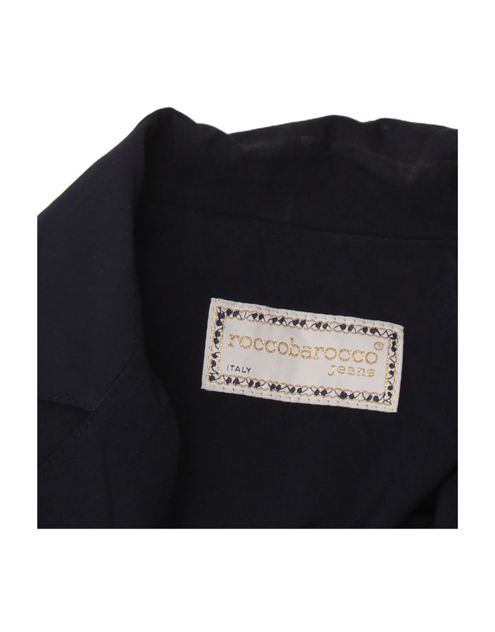ROCCOBAROCCO Womens Military Jacket IT 42 Medium Navy Blue Viscose