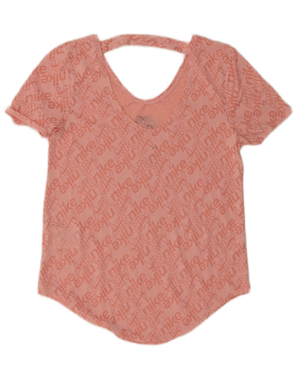 Nike Womens Graphic T-Shirt Top UK 6 XS Pink Cotton