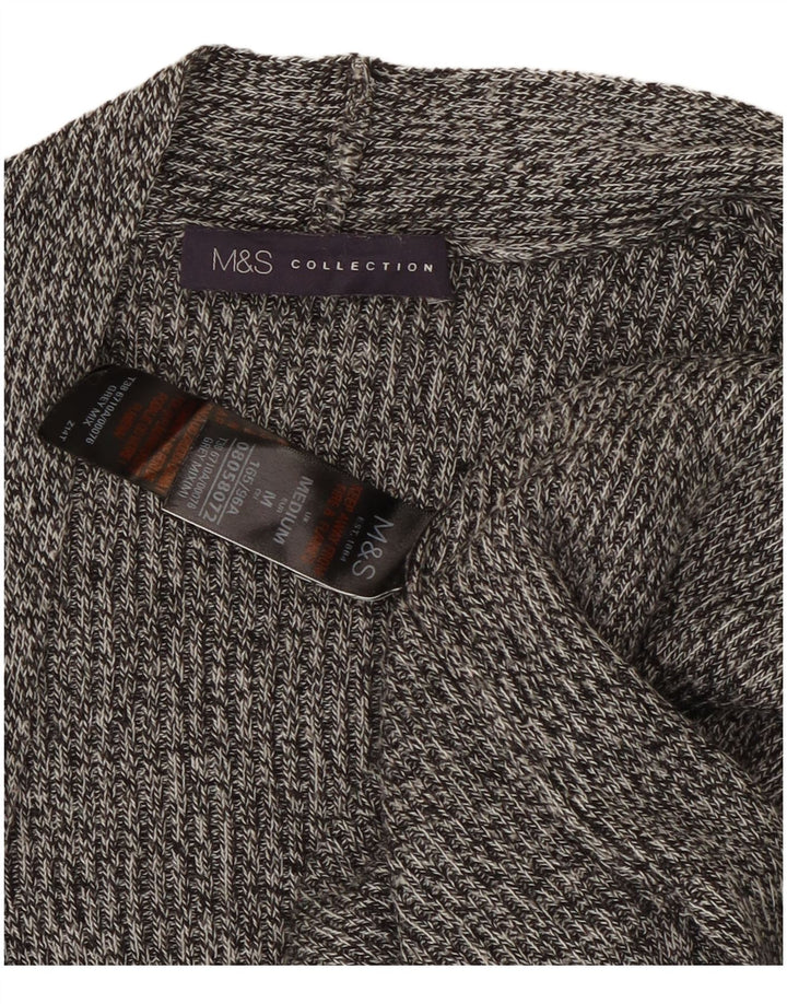 Marks & Spencer Womens Sleeveless Cardigan Sweater UK 14 Medium Grey
