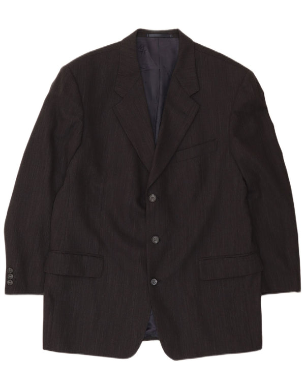 Giacca blazer da uomo a 3 bottoni Daniel Hechter UK 40 grande lana vergine blu navy