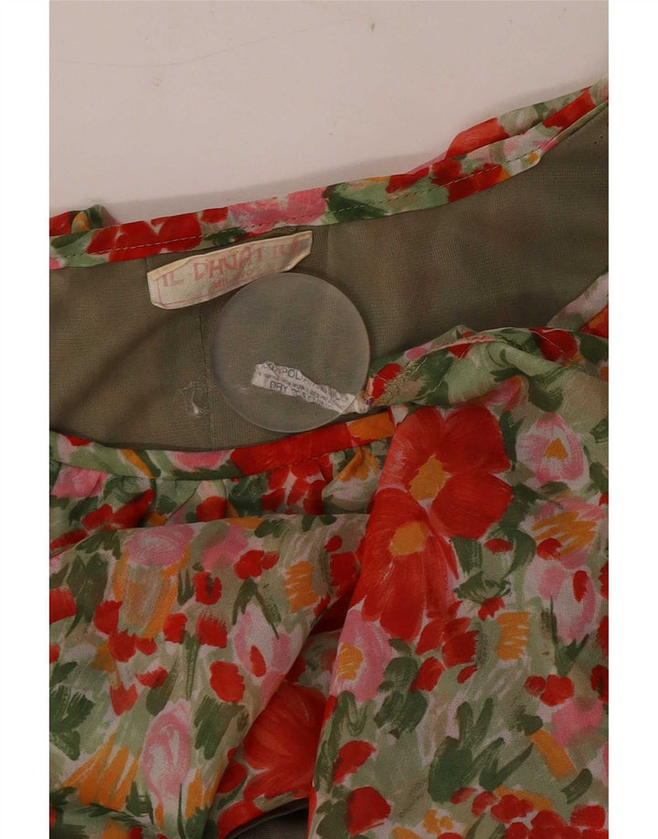 Vintage Womens A-Line Dress UK 12 Medium Multicoloured Floral Polyamide