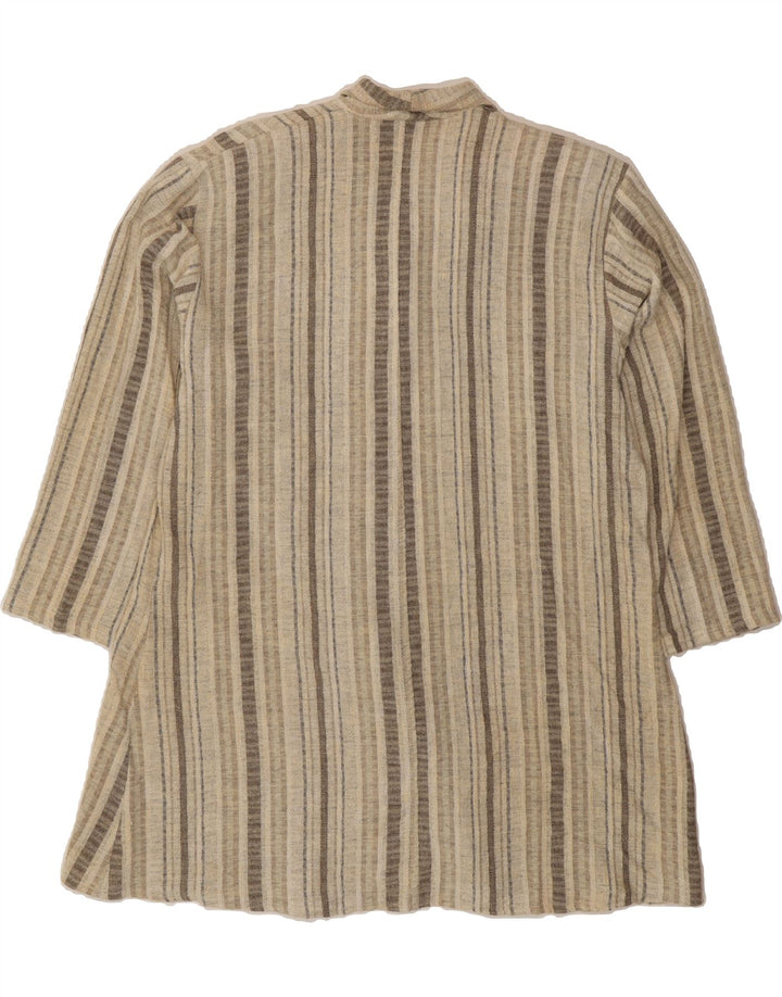 COBRA Womens 3 Button Blazer Jacket UK 20 2XL Beige Striped Viscose Vintage Cobra and Second-Hand Cobra from Messina Hembry 