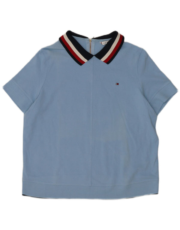 Tommy Hilfiger Womens Polo Shirt UK 18 XL Blue Striped Cotton