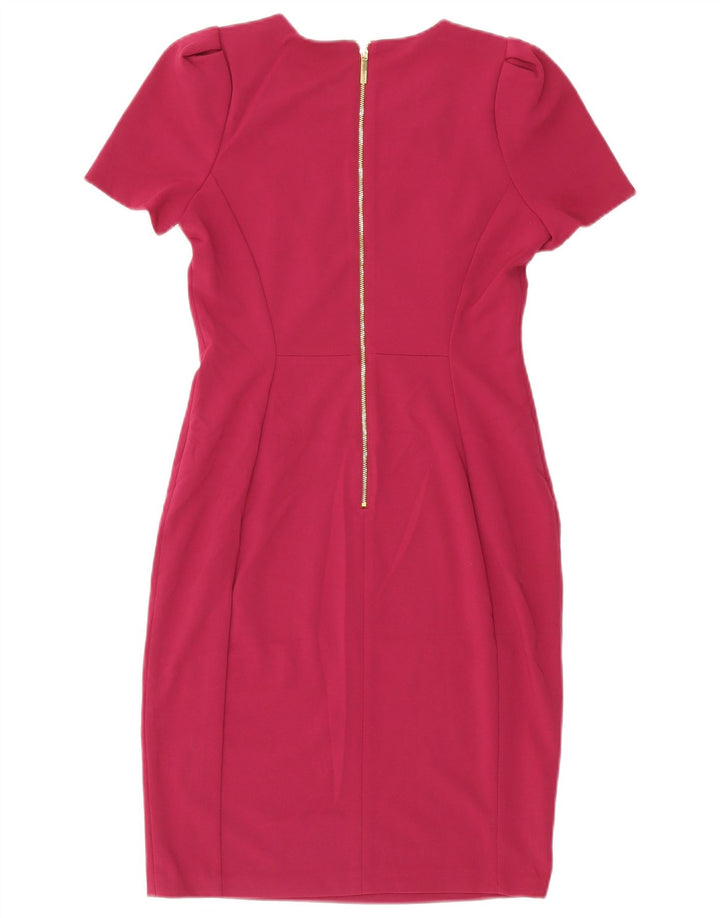 Calvin Klein Womens Sheath Dress US 6 Small Pink Polyester
