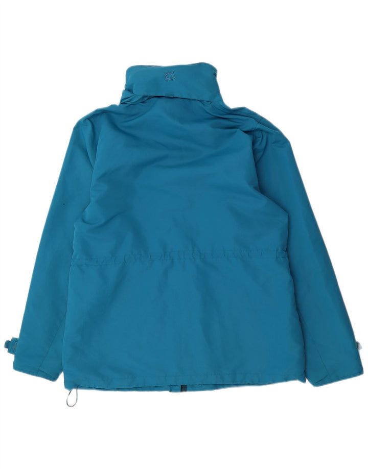 Mountain Essentials Womens Rain Jacket UK 14 Large Blue Nylon