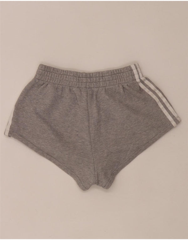 Adidas Damen Sportshorts UK 8 Small Graue Baumwolle
