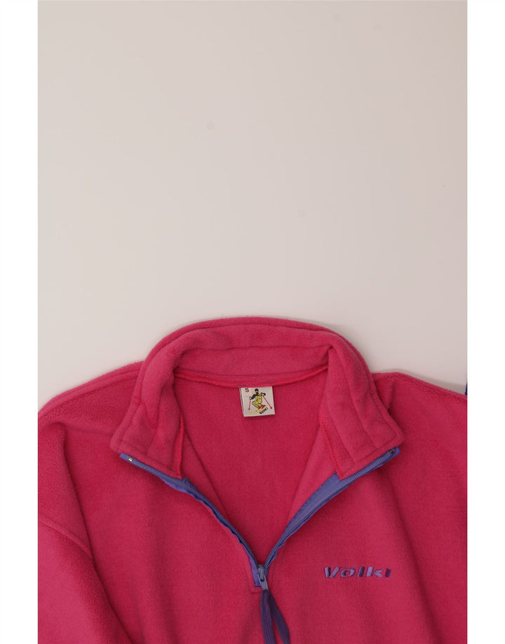 VOLKL Mens Zip Neck Fleece Jumper Small Pink Polyester Vintage Volkl and Second-Hand Volkl from Messina Hembry 